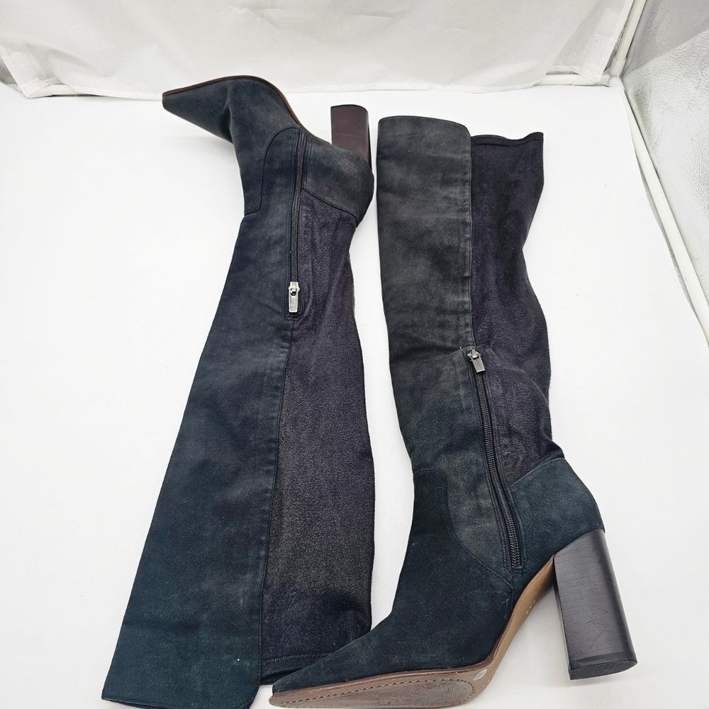 Vince Camuto Demerri Boots Womens 8M Green Over The Knee Block Heel - Picture 4 of 14
